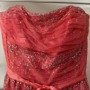 Jessica McClintock Cotillion Dress Pink Tulle Sparky Silver Glitter Size 3